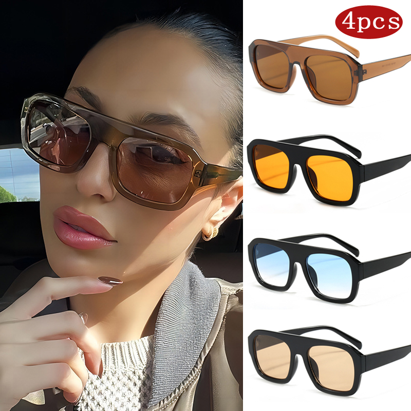 Sunglasses Oversized Square - Autozonnebril 1/4 stuks Trendy oversized dames