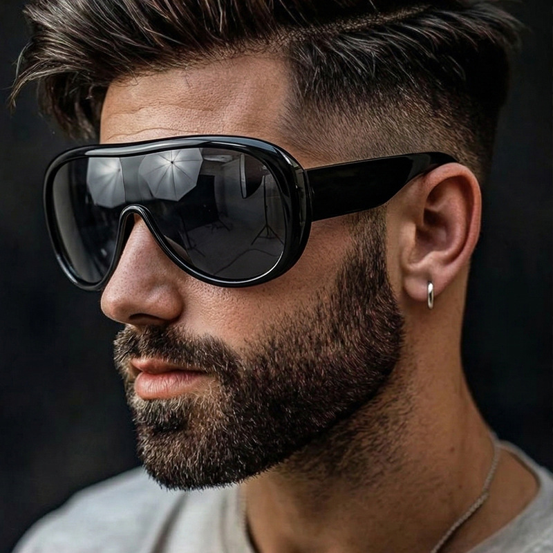 Sunglasses Oversized Square - Oversized One Piece Groot Frame Y2K