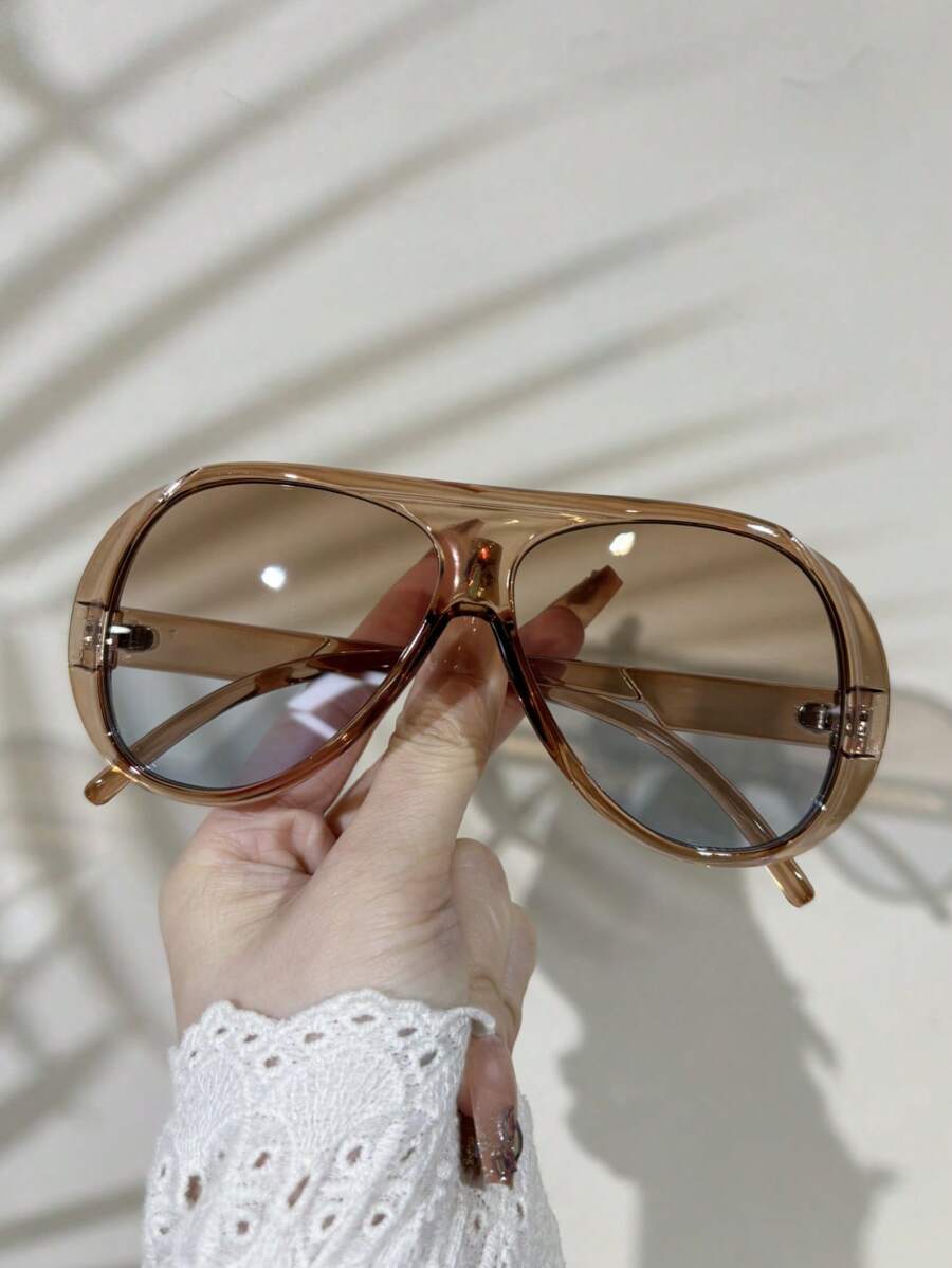 Sunglasses Oversized Square - Vintage oversized vierkante modebril, high-end streetstyle