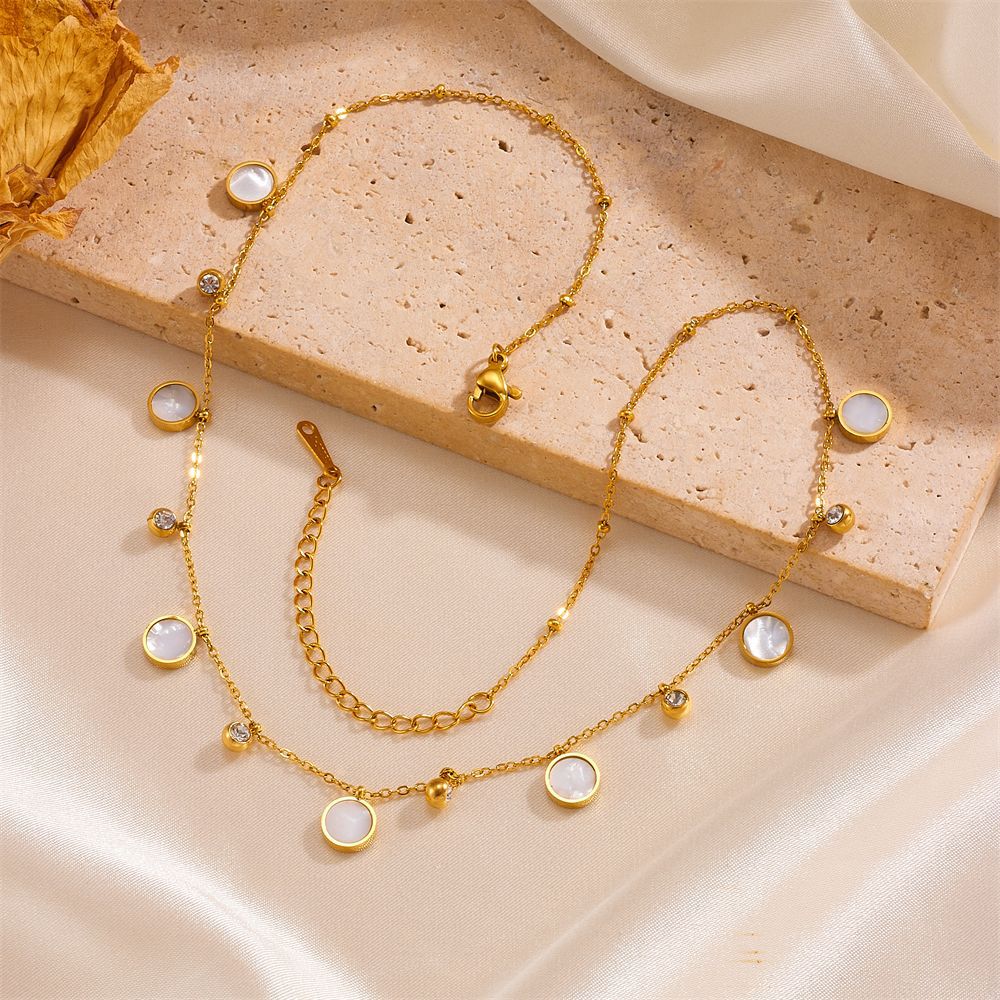 Charm Necklace Dainty - Sierlijke 18K vergulde roestvrijstalen schelp en