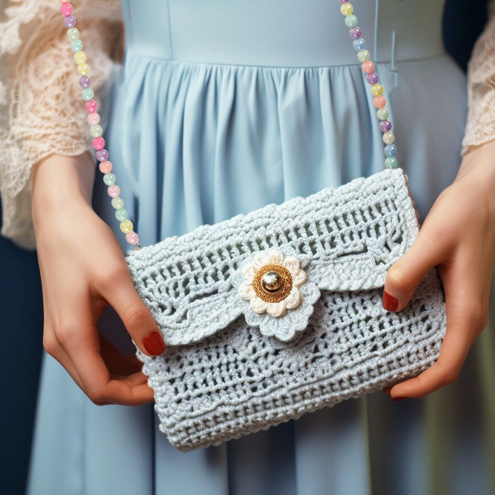 Women'S Accessories Handbags - Gladde harde plastic tasriem met zijgespen