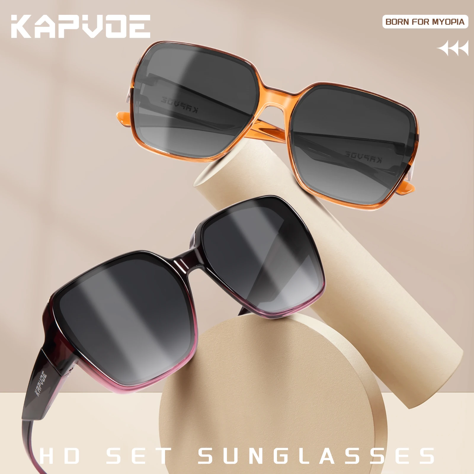 Sunglasses Oversized Square - Kapvoe Fitover zonnebril oversized vierkant gepolariseerd