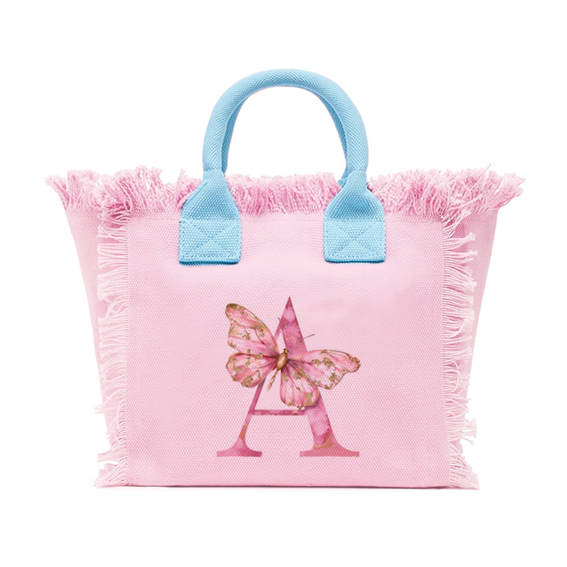 Women'S Accessories Handbags - Strandtas Roze Op Maat Gemaakt Letter