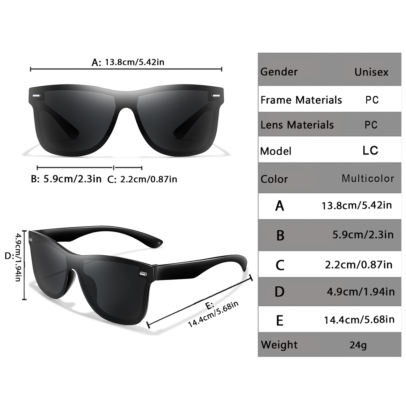 Mannen Vrouwen Mode Winddicht  - Sunglasses Oversized Square recensie en prijs