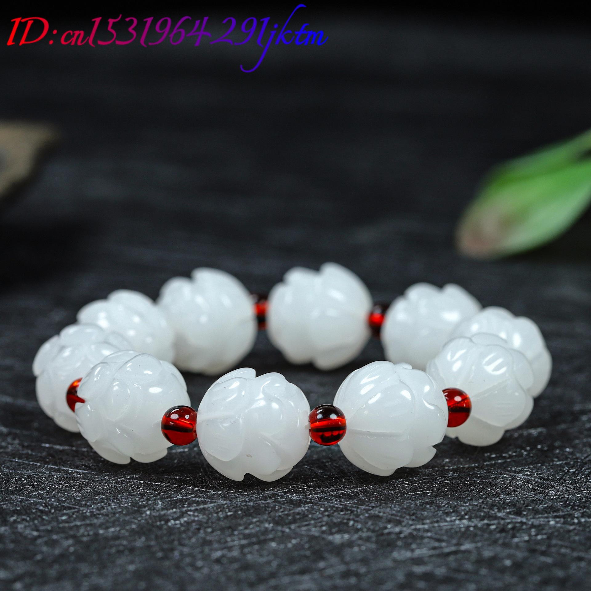 Witte echte jade lotus armband - Women Accessories For Gift recensie en prijs