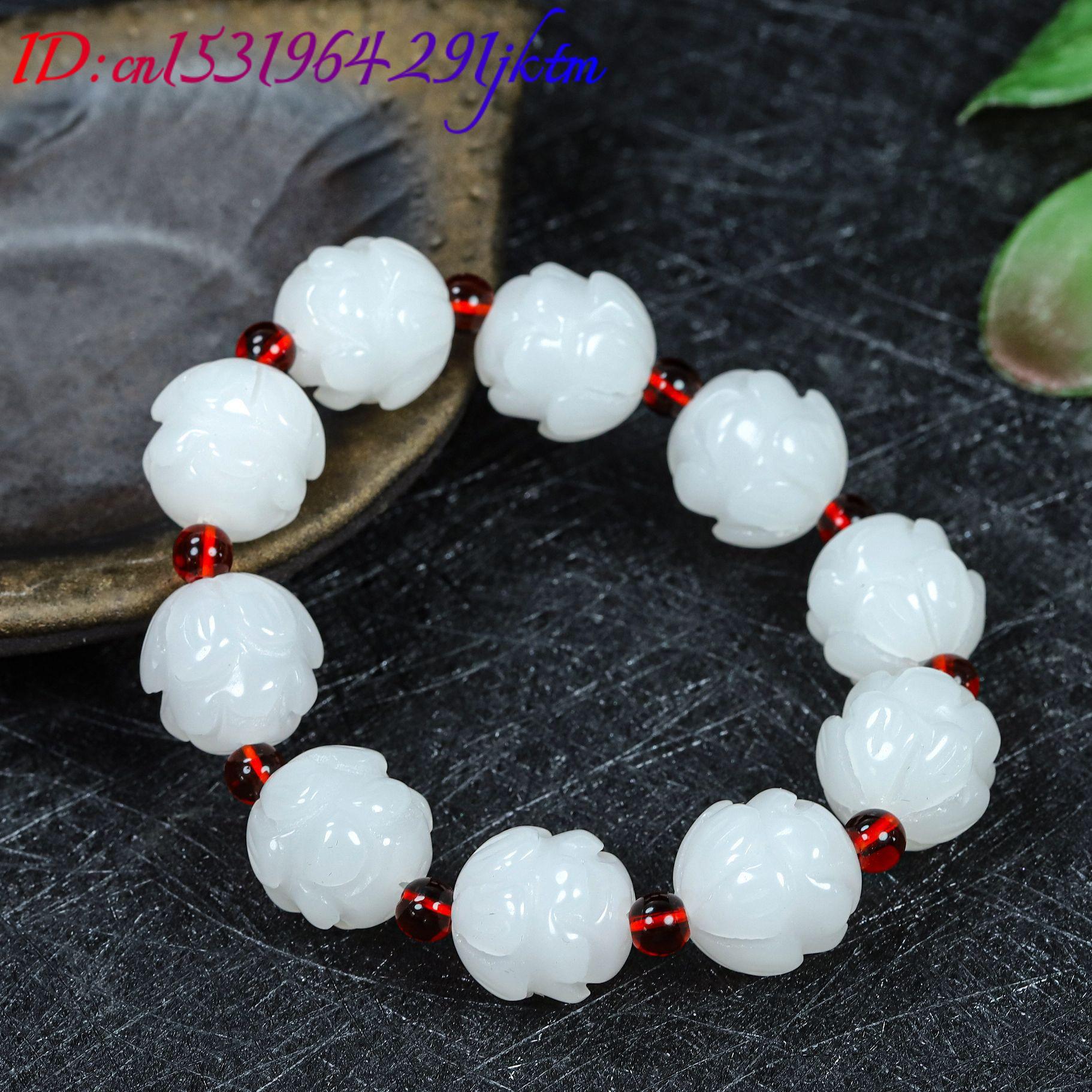Witte echte jade lotus armband - Women Accessories For Gift recensie en prijs